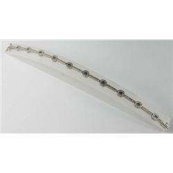 14K White Gold Sapphire & Diamond Bracelet