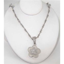 Judith Ripka18K/14K White Gold Diamond Crystal Necklace
