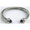 Image 1 : David Yurman 14K Silver/Gold Amethyst Bangle