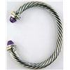 Image 2 : David Yurman 14K Silver/Gold Amethyst Bangle