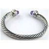 Image 3 : David Yurman 14K Silver/Gold Amethyst Bangle
