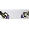 Image 5 : David Yurman 14K Silver/Gold Amethyst Bangle
