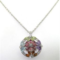 Asprey 18K Gold, Multi-Colored Stone & Diamond Necklace