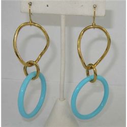 Faraone Mennella 18K Yellow Gold Turquoise Earrings