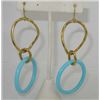 Image 1 : Faraone Mennella 18K Yellow Gold Turquoise Earrings
