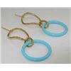 Image 3 : Faraone Mennella 18K Yellow Gold Turquoise Earrings