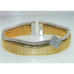 18K  Two Tone Gold Diamond Bangle!!!
