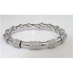 18K White Gold Diamond Bangle