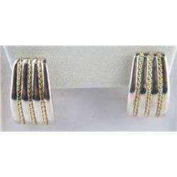 18K Yellow Gold & Silver Earrings