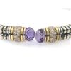 Image 2 : Silver,14K Yellow Gold Amethyst & Diamond Bangle