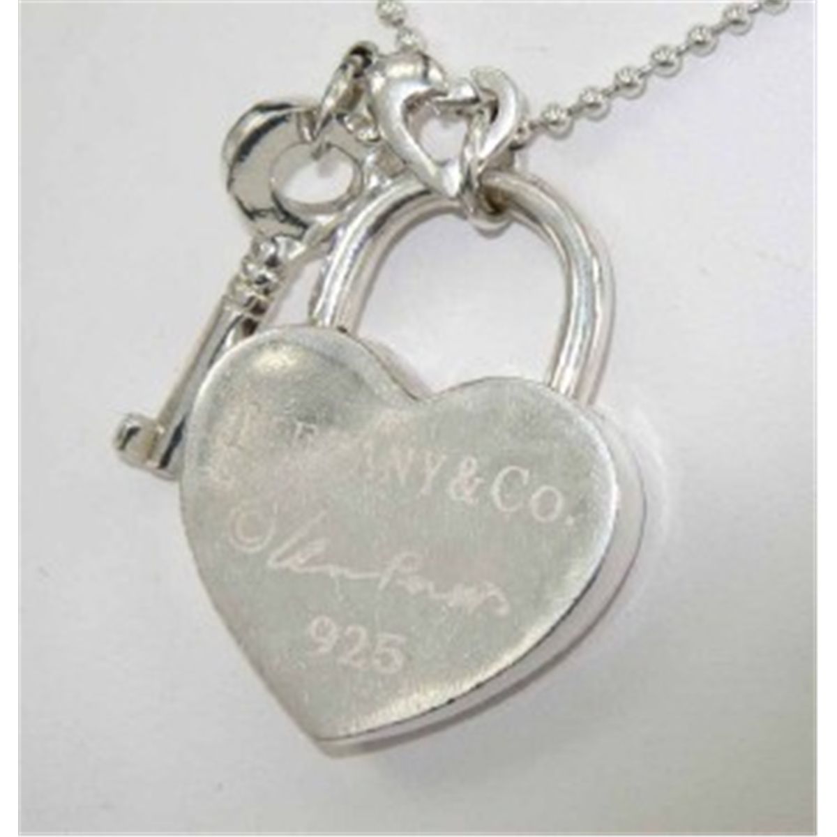 Tiffany heart pendant with key Clearance