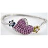 Image 1 : 18K white gold multi color and diamond Bangle