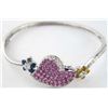 Image 2 : 18K white gold multi color and diamond Bangle