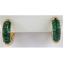 Tiffany & Co. 18K Yellow Gold Emerald Earrings