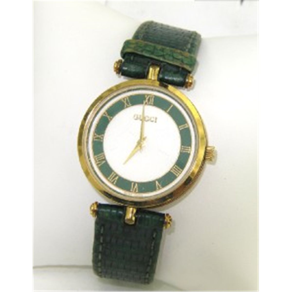 Gucci Gold Plated Leather Strap watch