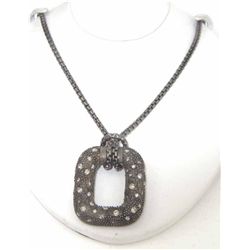 David Yurman Silver Diamond Midnight Melange Necklace