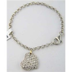 18K Gold/Silver CZ Bracelet