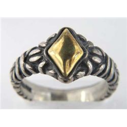 18K yellow gold & silver ring