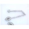 Image 2 : 14k White Gold Dangling Earrings with Diamonds