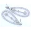 Image 3 : 14k White Gold Dangling Earrings with Diamonds