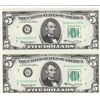 Image 1 : $5 CONSECUTIVE NOTES UNC 1963 FRN GEM