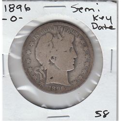 SEMI KEY DATE 1896 O BARBER HALF