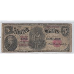 $5 WOODCHOPPER 1907 LEGAL TENDER CURRENCY