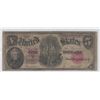 Image 1 : $5 WOODCHOPPER 1907 LEGAL TENDER CURRENCY