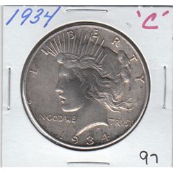 1934 $1 PEACE SILVER DOLLAR