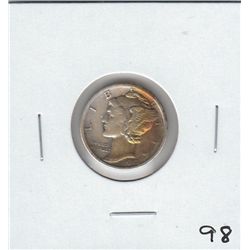 NICE TONING 1918 D MERCURY DIME