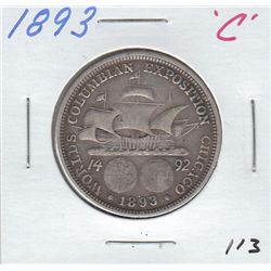 SILVER 1893 COLOMBIAN EXPO HALF 50c