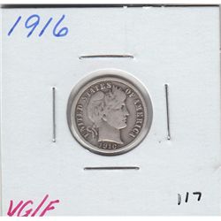 1916 BARBER DIME