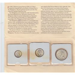 3 COIN SET SILVER PHILIPPINES 1945 UNC