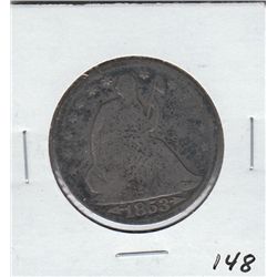 1853 ARROWS SEATED HALF