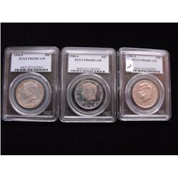 LOT OF 3 KENNEDY PROOF PCGS 65 AND 66 DCAM 1994S 96S 98S NICE DATES