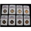 Image 1 : LOT OF 8 NGC $1 ADAMS ""FIRST DAY ISSUE"" MS 66 COINS
