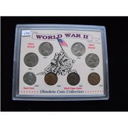 WORLD WAR 2 COINS WITH SILVER NICKELS 1945 STEELY WHEAT CENTS