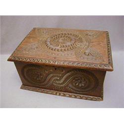 AN OAK CASKET