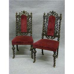 A SET OF FOUR OAK WILLIAM AND MARY STYLE DINING CHAIRS