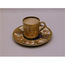 A SATSUMA COFFEE CAN and saucer