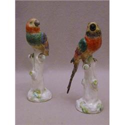 A PAIR OF CONTINENTAL PARROT FIGURES