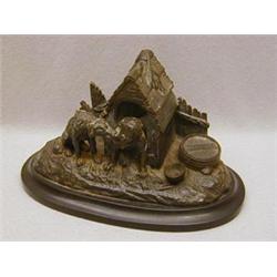 A 19TH CENTURY CAST IRON INK STAND