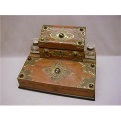 A WALNUT WRITING SLOPE