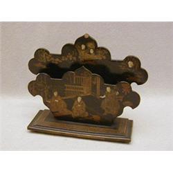 A 19TH CENTURY PAPIER MACHE LETTER  RACK