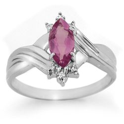Genuine 0.51 ctw Amethyst & Diamond Ring 10K White Gold