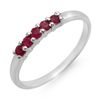 Image 1 : Genuine 0.25 ctw Ruby Ladies Ring 10K White Gold