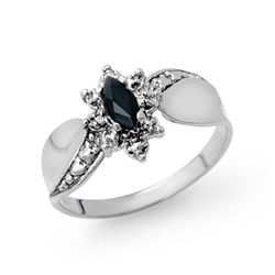 Genuine 0.27 ctw Sapphire & Diamond Ring 10K White Gold