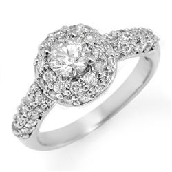 Natural 1.35ctw Diamond Anniversary Ring 14K White Gold