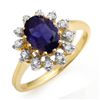 Image 1 : Genuine 1.22 ctw Iolite & Diamond Ring 10K Yellow Gold