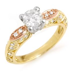 Natural 1.10 ctw Diamond Ring 14K Multi tone Gold